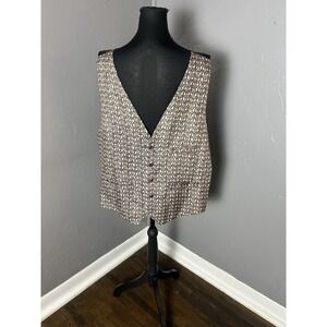 Vintage Men's Bruno 100% Silk Vest‎ Size XL made In Italy Suiting